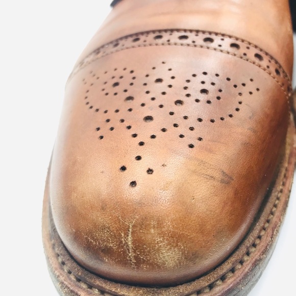 Santoni good year brown leather oxfords cap toe main image 11